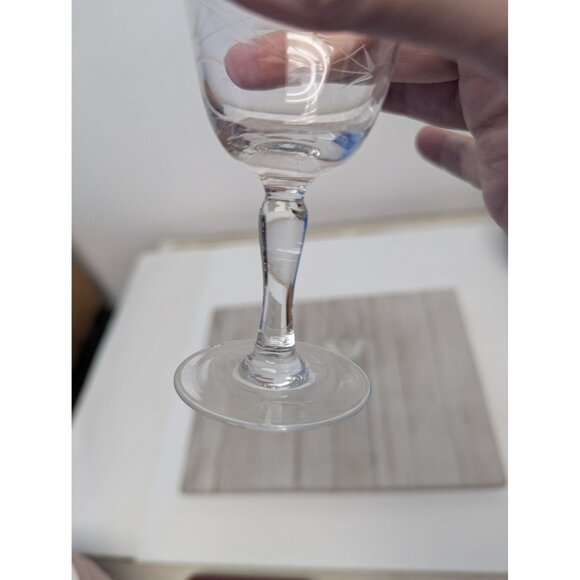 Set Of 3 Cordial Glasses Vintage Etched Wheat Pattern 4 1/8" Tall - Picture 5 of 6